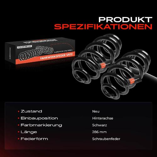 Frankberg 2x Fahrwerksfeder Hinterachse für Audi A4 8E5 B6 8ED B7 8H7 8H7 B6 8HE B7 2001-2009 Bild Frankberg 2x Fahrwerksfeder Hinterachse für Audi A4 8E5 B6 8ED B7 8H7 8H7 B6 8HE B7 2001-2009