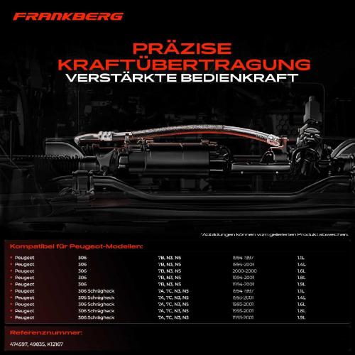 1x Seilzug Feststellbremse Hinterachse links für Peugeot 306 7A 7B 7C N3 N5 1994-2001 Bild 1x Seilzug Feststellbremse Hinterachse links für Peugeot 306 7A 7B 7C N3 N5 1994-2001