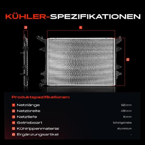 1x Kühler Wasserkühler Motorkühler für VW Jetta IV 162 163 AV2 AV3 Bj ab 2001 Bild 1x Kühler Wasserkühler Motorkühler für VW Jetta IV 162 163 AV2 AV3 Bj ab 2001