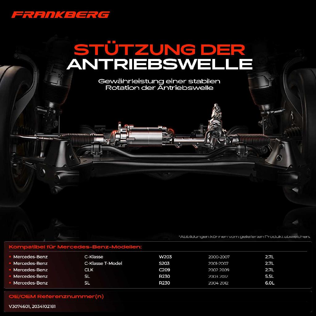 1x Lagerung Gelenkwelle Kardanwellenlager für Mercedes-Benz C-Klasse W203 CLK C209