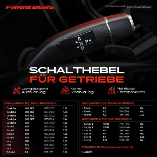 Frankberg 1x Wählstange Schaltstange für VW Golf 3 Polo Seat Cordoba 6K1 Ibiza Inca Toledo Bild Frankberg 1x Wählstange Schaltstange für VW Golf 3 Polo Seat Cordoba 6K1 Ibiza Inca Toledo