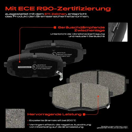 4x Bremsbeläge Vorderachse für Hyundai i30 Kombi KIA Carens I II Großraumlimousine Cee'D Schrägheck SW Pro Bild 4x Bremsbeläge Vorderachse für Hyundai i30 Kombi KIA Carens I II Großraumlimousine Cee'D Schrägheck SW Pro