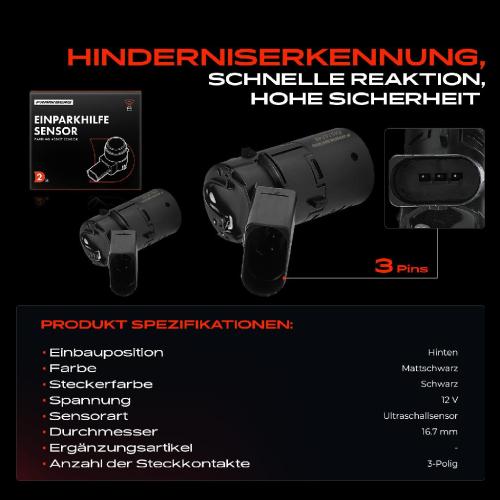 Frankberg 2x Parksensor PDC Sensor Hinten für Audi A4 8E2 8E5 8H7 B6 B7 A6 4B2 4B5 Bild Frankberg 2x Parksensor PDC Sensor Hinten für Audi A4 8E2 8E5 8H7 B6 B7 A6 4B2 4B5