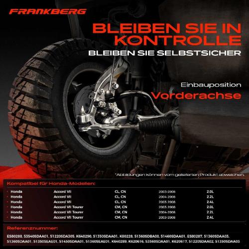 1x Querlenker Satz Vorderachse für Honda Accord VII CL CN Accord VII Tourer CM CN 2.0L 2.2L 2.4L 2003-2008 Bild 1x Querlenker Satz Vorderachse für Honda Accord VII CL CN Accord VII Tourer CM CN 2.0L 2.2L 2.4L 2003-2008