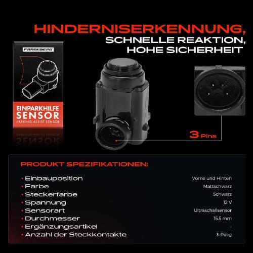 1x Parksensor PDC Sensor Vorne und Hinten für Mercedes-Benz W210 W211 W203 S203 S210 Bild 1x Parksensor PDC Sensor Vorne und Hinten für Mercedes-Benz W210 W211 W203 S203 S210