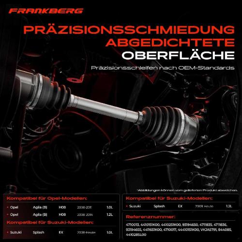 1x Antriebswelle Gelenksatz Vorderachse für Opel Agila B H08 Suzuki Splash EX Bj ab 2008 Bild 1x Antriebswelle Gelenksatz Vorderachse für Opel Agila B H08 Suzuki Splash EX Bj ab 2008