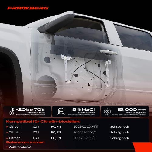 Frankberg 1x Fensterheber Vorne Links für Citroën C3 I FC FN 2002-2010 Bild Frankberg 1x Fensterheber Vorne Links für Citroën C3 I FC FN 2002-2010