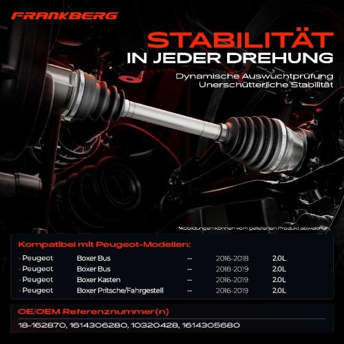 Frankberg 1x Antriebswelle Vorderachse Rechts für Citroën Jumper Bus Peugeot Boxer Bild Frankberg 1x Antriebswelle Vorderachse Rechts für Citroën Jumper Bus Peugeot Boxer