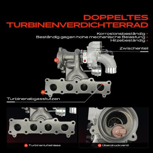 1x Turbolader Abgaskrümmer Einheit für Volvo Ford Focus III Turnier Galaxy Mondeo IV S-Max Jaguar XE Bild 1x Turbolader Abgaskrümmer Einheit für Volvo Ford Focus III Turnier Galaxy Mondeo IV S-Max Jaguar XE