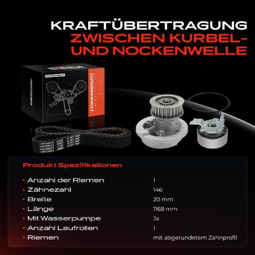 1x Zahnriemensatz Zahnriemen Wasserpumpe für Opel Vectra A Astra F Calibra A Vectra B 1.6L-2.0L Bild 1x Zahnriemensatz Zahnriemen Wasserpumpe für Opel Vectra A Astra F Calibra A Vectra B 1.6L-2.0L