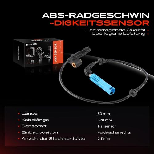 1x ABS Sensor Vorderachse rechts für BMW 3er Cabriolet Compact Coupe Touring E46 Z4 Coupe Roadster E86 E85 Bild 1x ABS Sensor Vorderachse rechts für BMW 3er Cabriolet Compact Coupe Touring E46 Z4 Coupe Roadster E86 E85