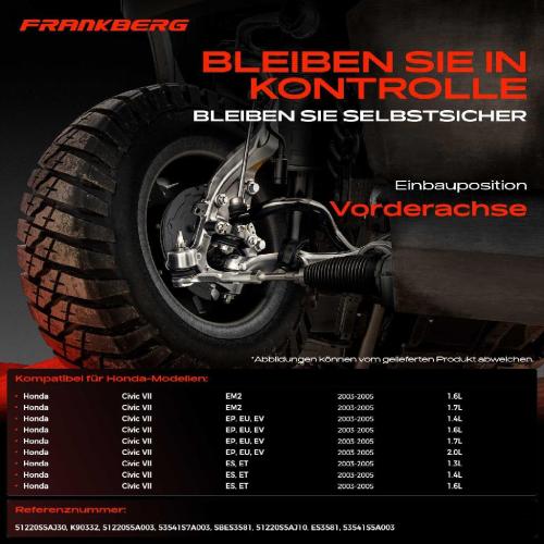 1x Querlenker Satz Vorderachse für Honda Civic VII Coupe Hatchback Stufenheck 1.6L 1.7L 1.4L 1.3L 2003-2005 Bild 1x Querlenker Satz Vorderachse für Honda Civic VII Coupe Hatchback Stufenheck 1.6L 1.7L 1.4L 1.3L 2003-2005