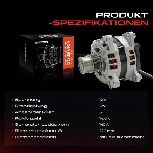 Frankberg 1x Lichtmaschine Generator für VW Polo Golf 7 Audi A3 Seat Ibiza IV Skoda Octavia 3 Bild Frankberg 1x Lichtmaschine Generator für VW Polo Golf 7 Audi A3 Seat Ibiza IV Skoda Octavia 3