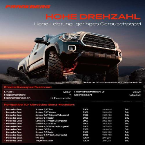 Frankberg 1x Servopumpe hydraulisch für Mercedes-Benz Sprinter 3,5-T 3-T 4,6-T Vito Bild Frankberg 1x Servopumpe hydraulisch für Mercedes-Benz Sprinter 3,5-T 3-T 4,6-T Vito