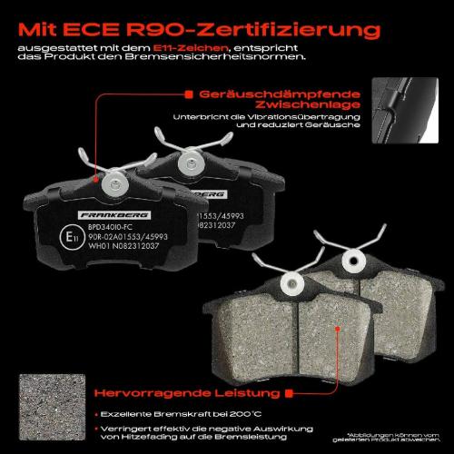 4x Bremsbeläge Hinterachse für VW Corrado Golf Variant IV Jetta Passat Polo Classic Scirocco Vento Bild 4x Bremsbeläge Hinterachse für VW Corrado Golf Variant IV Jetta Passat Polo Classic Scirocco Vento