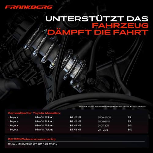Frankberg 2x Fahrwerksfeder Vorderachse für Toyota Hilux VII Pick-up N1 N2 N3 2.5L 3.0L 2004-2015 Bild Frankberg 2x Fahrwerksfeder Vorderachse für Toyota Hilux VII Pick-up N1 N2 N3 2.5L 3.0L 2004-2015