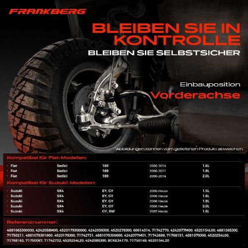 1x Querlenker Satz Vorderachse für Fiat Sedici Suzuki SX4 Stufenheck 1.6L 1.9L 2.0L 1.5L Bj ab 2006 Bild 1x Querlenker Satz Vorderachse für Fiat Sedici Suzuki SX4 Stufenheck 1.6L 1.9L 2.0L 1.5L Bj ab 2006