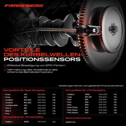 1x Kurbelwellensensor Impulsgeber für VW Polo 6N Caddy II Seat Ibiza II Arosa Cordoba 1.0L 1.4L Bild 1x Kurbelwellensensor Impulsgeber für VW Polo 6N Caddy II Seat Ibiza II Arosa Cordoba 1.0L 1.4L