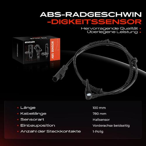 Frankberg 1x ABS Sensor Vorderachse beidseitig für Fiat 500L 351 352 0.9L 1.2L 1.4L 1.6L Bj ab 2012 Bild Frankberg 1x ABS Sensor Vorderachse beidseitig für Fiat 500L 351 352 0.9L 1.2L 1.4L 1.6L Bj ab 2012