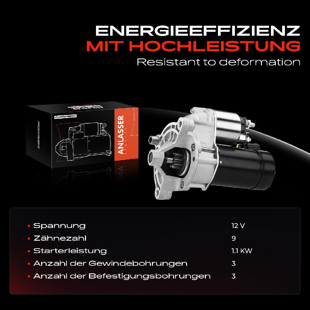 1x Anlasser Starter für Citroën Berlingo/Berlingo First MPV Kasten/MPV BX Break Evasion Jumper Bus Kasten