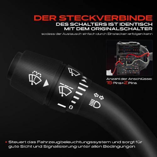 1x Kombischalter Lenkstockschalter für Dacia Duster HS Lodgy Sandero II Renault Captur I Bild 1x Kombischalter Lenkstockschalter für Dacia Duster HS Lodgy Sandero II Renault Captur I