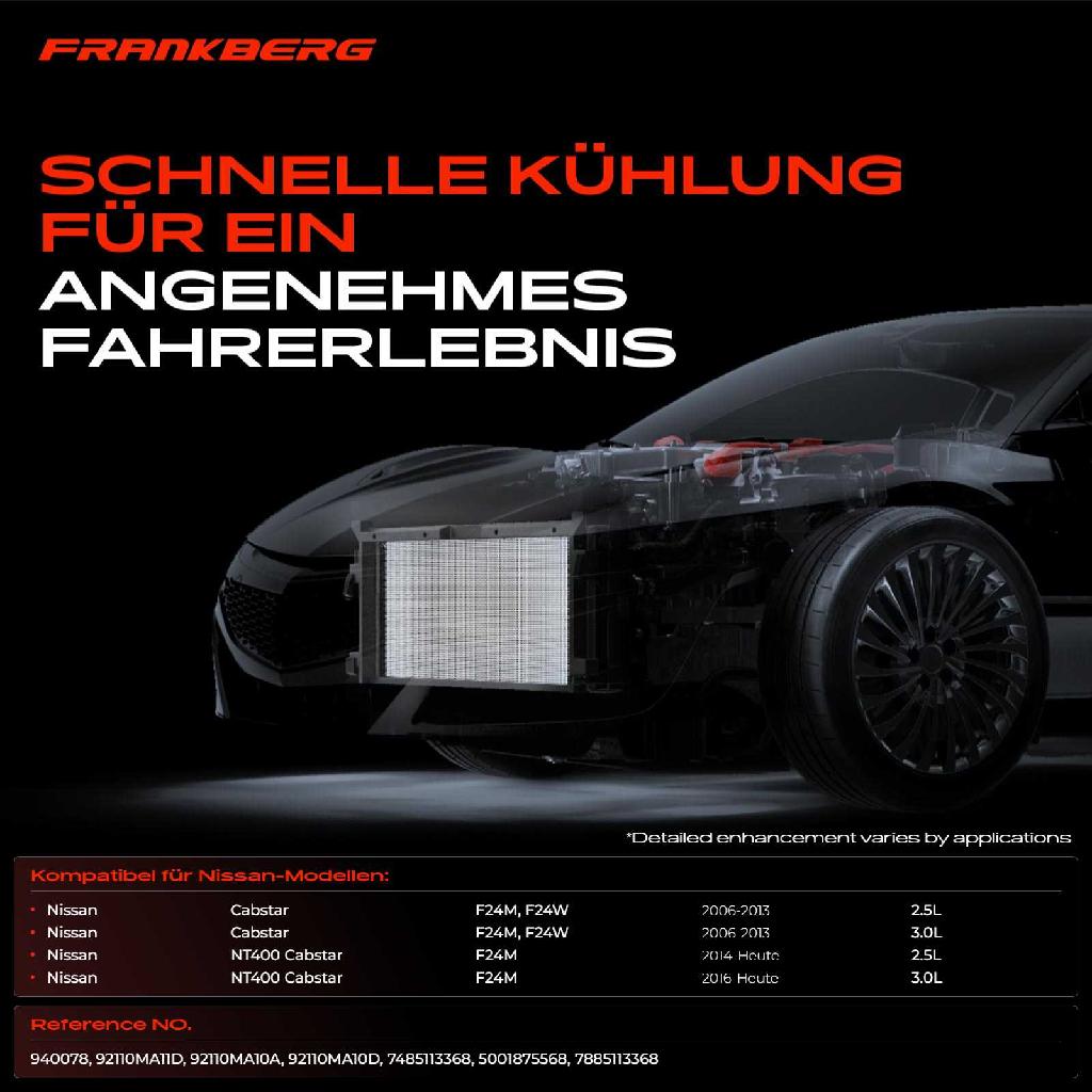 1x Kondensator Klimaanlage für Nissan Cabstar F24M F24W NT400 Cabstar F24F 2.5L 3.0L