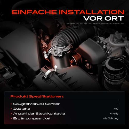 1x Saugrohrdruck Sensor für VW Golf 6 7 Passat Beetle Audi A1 A3 A4 TT Q3 Seat Leon Bild 1x Saugrohrdruck Sensor für VW Golf 6 7 Passat Beetle Audi A1 A3 A4 TT Q3 Seat Leon