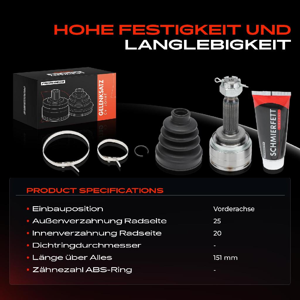 1x Antriebswelle Gelenksatz Vorderachse für Hyundai Atos MX 2003-2008 1.1L