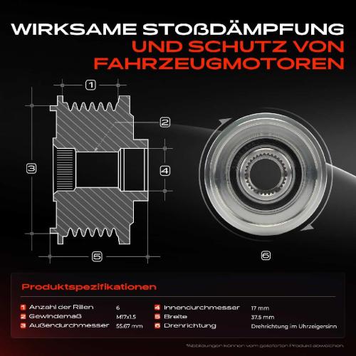 1x Generatorfreilauf Lichtmaschine für Mazda 3 6 Mitsubishi Lancer 8 Outlander Bild 1x Generatorfreilauf Lichtmaschine für Mazda 3 6 Mitsubishi Lancer 8 Outlander