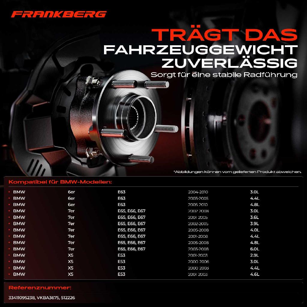 2x Radnabe Radlagersatz Hinterachse Rechts für BMW 5er Touring E61 E63 E64 E65 E66 E67 E53