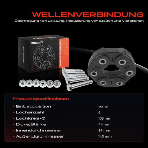 1x Gelenkscheibe Hardyscheibe Kardanwelle Vorne für BMW E90 E91 E60 E61 E81 E87 F33 G32 F01 X1 X3 X5 Bild 1x Gelenkscheibe Hardyscheibe Kardanwelle Vorne für BMW E90 E91 E60 E61 E81 E87 F33 G32 F01 X1 X3 X5