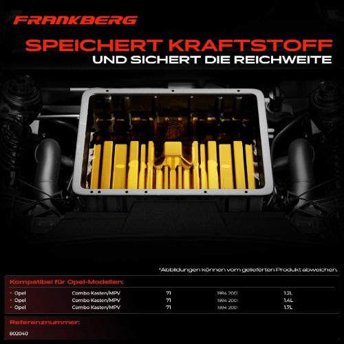 Frankberg 1x Kraftstofftank Kraftstoffbehälter für Opel Combo 71 1.2L-1.7L Bild Frankberg 1x Kraftstofftank Kraftstoffbehälter für Opel Combo 71 1.2L-1.7L