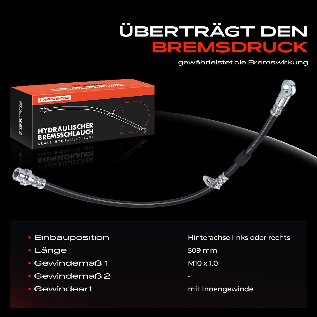 1x Bremsschlauch Bremsschläuche Hinterachse Links oder Rechts für Mitsubishi Lancer VIII CYA CZA EVO X