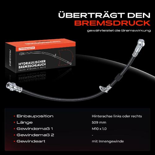 1x Bremsschlauch Bremsschläuche Hinterachse Links oder Rechts für Mitsubishi Lancer VIII CYA CZA EVO X Bild 1x Bremsschlauch Bremsschläuche Hinterachse Links oder Rechts für Mitsubishi Lancer VIII CYA CZA EVO X