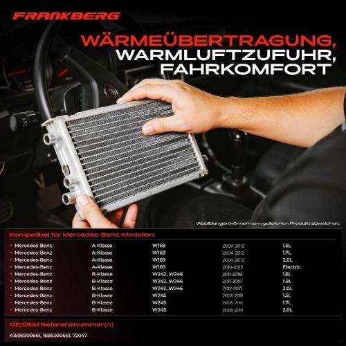 1x Wärmetauscher Innenraumheizung für Mercedes-Benz W169 W242 W245 W246 2004-2018 Bild 1x Wärmetauscher Innenraumheizung für Mercedes-Benz W169 W242 W245 W246 2004-2018