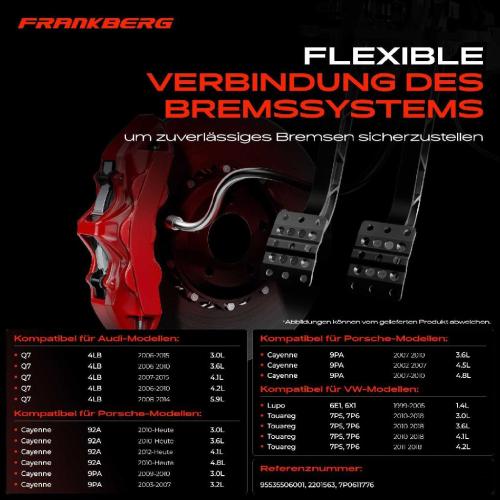 2x Bremsschlauch Bremsschläuche Hinten für VW Touareg 7L Audi Q7 4LB Porsche Cayenne 9PA Bild 2x Bremsschlauch Bremsschläuche Hinten für VW Touareg 7L Audi Q7 4LB Porsche Cayenne 9PA