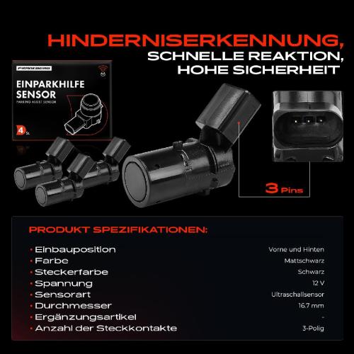 4x Parksensor PDC Sensor Vorne und Hinten für Audi A3 8P1 A4 8E B7 A6 4B5 1997-2013 Bild 4x Parksensor PDC Sensor Vorne und Hinten für Audi A3 8P1 A4 8E B7 A6 4B5 1997-2013