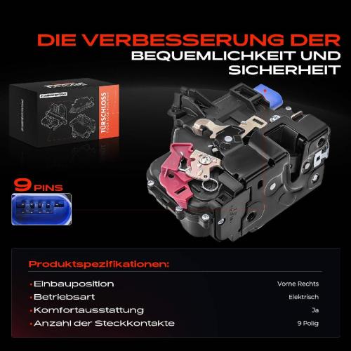 Frankberg 1x Türschloss Vorne Rechts für VW Caddy MPV Kasten/MPV Golf Plus V Variant VI Jetta Touareg Touran Bild Frankberg 1x Türschloss Vorne Rechts für VW Caddy MPV Kasten/MPV Golf Plus V Variant VI Jetta Touareg Touran