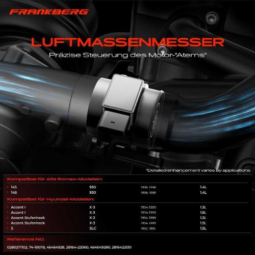 1x Luftmassenmesser für Alfa Romeo 145 930 146 Hyundai Accent I X-3 Accent Stufenheck S SLC Bild 1x Luftmassenmesser für Alfa Romeo 145 930 146 Hyundai Accent I X-3 Accent Stufenheck S SLC