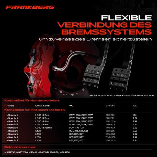 1x Bremsschlauch Bremsschläuche Hinterachse Links oder Rechts für Mitsubishi L200 L300 Honda Civic 1.3L-2.5L Bild 1x Bremsschlauch Bremsschläuche Hinterachse Links oder Rechts für Mitsubishi L200 L300 Honda Civic 1.3L-2.5L