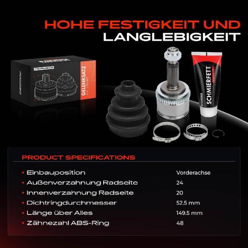 1x Antriebswelle Gelenksatz Vorderachse für Hyundai i10 PA 1.0L 1.1L 1.2L 2007-2013 Bild 1x Antriebswelle Gelenksatz Vorderachse für Hyundai i10 PA 1.0L 1.1L 1.2L 2007-2013