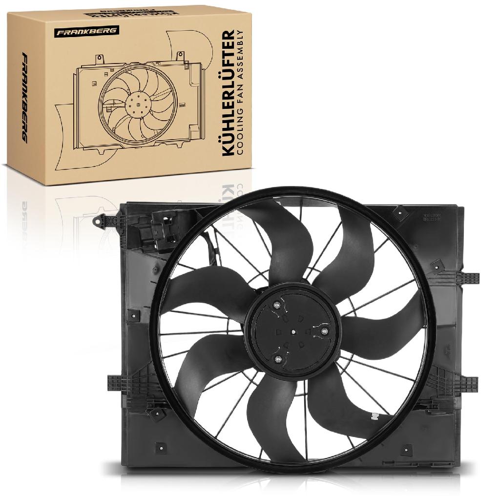 Frankberg 1x Motorkühller Einfachlüfter mit Kühlerlüfterrahmen Mercedes-Benz S-Klasse V222 W222 X222 C217