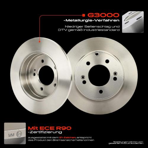 2x Bremsscheiben Hinterachse für Hyundai Grandeur iX35 Sonata V VI KIA Optima 2005-2019 Bild 2x Bremsscheiben Hinterachse für Hyundai Grandeur iX35 Sonata V VI KIA Optima 2005-2019