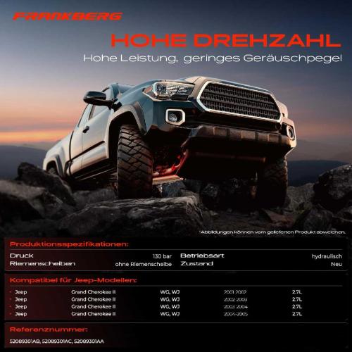 1x Servopumpe hydraulisch für Jeep Grand Cherokee II WG WJ 2001-2005 2.7L Bild 1x Servopumpe hydraulisch für Jeep Grand Cherokee II WG WJ 2001-2005 2.7L