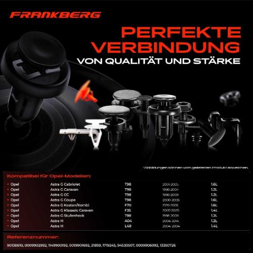 Frankberg 20x Befestigungsclips Stoßstange Verkleidung für Opel Astra G Caravan Klasseic Bild Frankberg 20x Befestigungsclips Stoßstange Verkleidung für Opel Astra G Caravan Klasseic