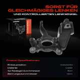 1x Achsschenkel Radaufhängung Vorderachse Links für VW Beetle Cabriolet 5C1 5C2 5C7 5C8 Jetta IV 162