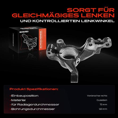 Frankberg 1x Achsschenkel Radaufhängung Vorderachse Rechts für Ford Fiesta VI CB1 CCN Mazda 2 DE DH Bild Frankberg 1x Achsschenkel Radaufhängung Vorderachse Rechts für Ford Fiesta VI CB1 CCN Mazda 2 DE DH