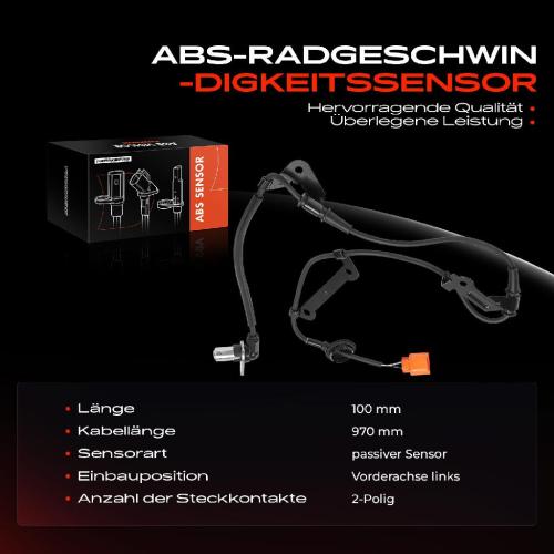 1x ABS Sensor Vorderachse links für Honda HR-V GH 1.6L 1999-2007 Bild 1x ABS Sensor Vorderachse links für Honda HR-V GH 1.6L 1999-2007