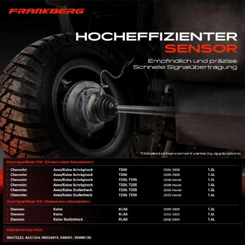 1x ABS Sensor Hinterachse rechts für Chevrolet Aveo/Kalos Schrägheck Stufenheck Daewoo Kalos Bj ab 2002 Bild 1x ABS Sensor Hinterachse rechts für Chevrolet Aveo/Kalos Schrägheck Stufenheck Daewoo Kalos Bj ab 2002