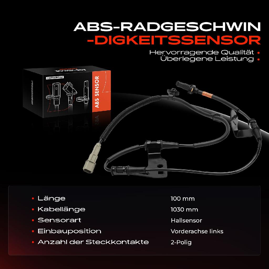 1x ABS Sensor Vorderachse links für KIA Rio IV Hatchback Van Stonic 1.0L 1.2L 1.4L 1.6L Bj ab 2017